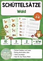 Vorschau - Arbeitsblätter - Schüttelsätze Wald - zweifach differenziert - Deckblatt