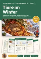 Vorschau - Arbeitsblätter - Tiere im Winter Sachunterricht Klasse 1/2 | Arbeitsblätter 13 Seiten mit Lösungen | Winterschlaf, Winterruhe, Winterstarre | Wichtel-Werkstatt 2 - Deckblatt