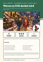 Vorschau - Arbeitsblätter - Tag und Nacht Winter Sachunterricht Klasse 1/2 | Arbeitsblätter 13 Seiten mit Lösungen | kürzester Tag, Erde dreht sich | Wichtel-Werkstatt 3 - Seite 1