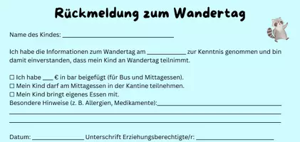 Vorschau - Anderer Materialtyp - Wandertagrückmeldung_zum bearbeiten - Seite 1