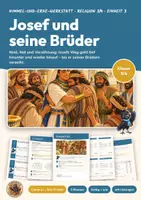 Vorschau - Arbeitsblätter - Josef und seine Brüder Religion Klasse 3/4 | Arbeitsblätter 16 Seiten mit Lösungen | Neid, Träume, Versöhnung, Check-in und Exit-Tickets | Himmel-und-Erde-Werkstatt 3 - Deckblatt