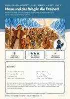 Vorschau - Arbeitsblätter - Mose und der Auszug aus Ägypten Religion Klasse 3/4 | Arbeitsblätter 16 Seiten mit Lösungen | Dornbusch, Pessach, Mirjam | Himmel-und-Erde-Werkstatt 4 - Seite 1