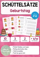 Vorschau - Arbeitsblätter - Schüttelsätze Geburtstag - zweifach differenziert, 3 Lineaturen - Deckblatt