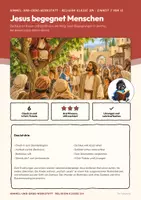 Vorschau - Arbeitsblätter - Zachäus und Bartimäus Religion Klasse 3/4 | Arbeitsblätter 16 Seiten mit Lösungen | Jesus begegnet Menschen, Check-in und Exit-Tickets | Himmel-und-Erde-Werkstatt 7 - Seite 1