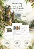 Vorschau - Unterrichtsreihen - Landschaften & Böden – 8 große Lernwerkstätten Geografie & Erdkunde | Verwitterung, Erosion, Flüsse, Karst, Gletscher, Lawinen, Permafrost, Wüsten & Bodenschutz | Arbeitsblätter mit Lösungen - Seite 1