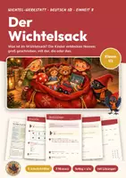 Vorschau - Arbeitsblätter - Nomen und Artikel Deutsch Klasse 1/2 | Arbeitsblätter 13 Seiten mit Lösungen | der die das, Einzahl Mehrzahl, Weihnachten | Wichtel-Werkstatt 8 - Deckblatt