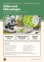 Vorschau - Arbeitsblätter - Zellbiologie Klausur Zelltypen Mikroskopie Biologie Oberstufe Klasse 10 11 | Klausurtraining 17 Seiten mit Erwartungshorizont | Prokaryot und Eukaryot, Größen berechnen, Endosymbiontentheorie | Klausurtraining Zellbiologie 1 - Seite 1