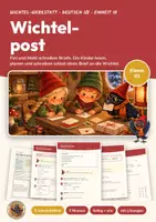 Vorschau - Arbeitsblätter - Brief schreiben Deutsch Klasse 1/2 | Arbeitsblätter 13 Seiten mit Lösungen | Anrede, Gruß, Wichtelbrief, Checkliste | Wichtel-Werkstatt 10 - Deckblatt