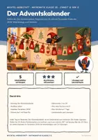 Vorschau - Arbeitsblätter - Adventskalender Zahlen bis 24 Mathe Klasse 1/2 | Arbeitsblätter 13 Seiten mit Lösungen | Nachbarzahlen, Kalender, Wochentage | Wichtel-Werkstatt 12 - Seite 1