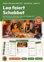 Vorschau - Arbeitsblätter - Judentum Schabbat Religion Klasse 3/4 | Arbeitsblätter 16 Seiten mit Lösungen | Synagoge, Tora, Jesus war Jude, Check-in und Exit-Tickets | Himmel-und-Erde-Werkstatt 14 - Deckblatt