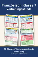 Vorschau - Arbeitsblätter - Französisch Klasse 7 Vertretungsstunde - Ecole, Alltag und Lieblingsfächer - Deckblatt
