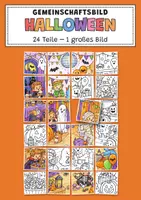 Vorschau - Arbeitsblätter - Gemeinschaftsbild Halloween – 24 Teile - Deckblatt