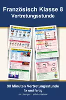 Vorschau - Arbeitsblätter - Französisch Klasse 8 Vertretungsstunde - Loisirs, Pronomen und Weekend - Deckblatt