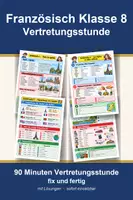 Vorschau - Arbeitsblätter - Französisch Klasse 8–9 – Vertretungspaket: Zeitformen, Freizeit und Frankreich - Deckblatt