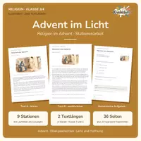 Vorschau - Unterrichtsreihen - Religion im Advent – 9 Stationen mit zwei Textlängen für Klasse 3/4 - Deckblatt