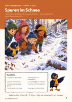 Vorschau - Arbeitsblätter - Tierspuren im Schnee Sachunterricht Klasse 3/4 | Arbeitsblätter 14 Seiten mit Lösungen | Fuchs, Hase, Vogel, Spuren lesen | Winter erforschen Teil 3 - Seite 1