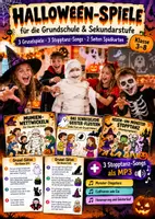 Vorschau - Arbeitsblätter - Halloween Spiele Grundschule & Sekundarstufe 🎃 | 3 Gruselspiele, 3 Stopptanz-Songs & Spielkarten Klasse 3–8 - Deckblatt
