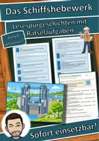 Vorschau - Arbeitsblätter - Das Schiffshebewerk – Lesespurgeschichte mit Rätselaufgaben (Klasse 8) - Deckblatt