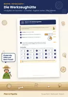 Vorschau - Arbeitsblätter - Die Steinbruch-Echse – nur Papier, zum Ausdrucken: Escape Room Brüche Mathe Klasse 6 ohne Technik: Bruchteile erkennen, färben, Zähler und Nenner, Rest und Ganzes - Seite 2