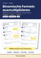 Vorschau - Arbeitsblätter - Binomische Formeln ausmultiplizieren Klasse 8 - Differenziertes Arbeitsblatt mit Lösungen | Fit in 10 Mathe - Deckblatt