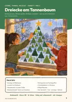 Vorschau - Arbeitsblätter - Dreiecke Mathematik Klasse 5/6 | Arbeitsblätter 16 Seiten mit Lösungen | Dreiecksarten nach Seiten und Winkeln, Seiten messen, Dreieck zeichnen, Tanne basteln | Sterne, Tannen, Vielecke Teil 1 - Seite 1