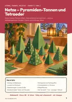 Vorschau - Arbeitsblätter - Geometrie basteln Mathematik Klasse 5/6 | Paket 5 Einheiten 80 Seiten mit Lösungen | Dreiecke, Symmetrie, Winkel, Vielecke, Netze, Bastelvorlagen | Sterne, Tannen, Vielecke - Seite 1