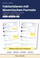 Vorschau - Arbeitsblätter - Binomische Formeln Klasse 8 Bundle – Halloween-Escape-Room + 2 differenzierte Arbeitsblätter (Ausmultiplizieren, Faktorisieren) mit Lösungen - Seite 1