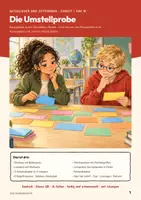 Vorschau - Arbeitsblätter - Umstellprobe Satzglieder Deutsch Klasse 5 6 | Arbeitsblätter 16 Seiten mit Lösungen | Lernplakat, Personalform an 2. Stelle, Fehlerdetektiv | Satzglieder und Zeitformen Teil 1 - Seite 1