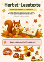 Vorschau - Arbeitsblätter - 5 Herbst Lesetexte für Klasse 1-2 inkl. ein paar herbstlicher Infos - Deckblatt