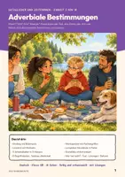 Vorschau - Arbeitsblätter - Satzglieder bestimmen Deutsch Klasse 5 6 | Paket 5 Einheiten 80 Seiten mit Lösungen | Umstellprobe, Prädikat, Subjekt, Objekte, Adverbiale, Lernplakate | Satzglieder und Zeitformen Paket A - Seite 1