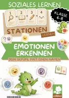 Vorschau - Stationenlernen - Gefühle Stationenlernen Klasse 6 7 8 | 6 Stationen mit Lösungen zu Mimik, Körpersignalen & Gefühlsstärke | Lernzirkel Emotionen für die Doppelstunde - Deckblatt