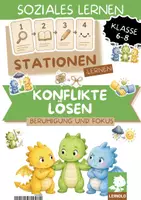 Vorschau - Stationenlernen - Konflikte lösen Stationenlernen Klasse 6 7 8 | 6 Stationen mit Lösungen zu Streitgründen, Ich-Botschaften & Win-win | Lernzirkel Streitschlichtung im Klassenrat - Deckblatt