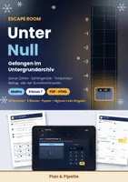Vorschau - Arbeitsblätter - Unter Null: Escape Room Mathe Klasse 7 - Rätselkarten + digitale Code-Eingabe | Ganze Zahlen, Zahlengerade, Temperatur, Rechnen mit Vorzeichen - Deckblatt