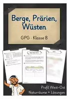 Vorschau - Arbeitsblätter - Berge, Prärien, Wüsten – Naturräume der USA im West-Ost-Profil | GPG Klasse 8 - Deckblatt