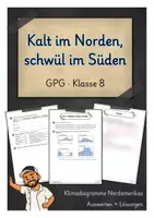 Vorschau - Arbeitsblätter - Kalt im Norden, schwül im Süden – Klimadiagramme Nordamerikas auswerten | GPG Klasse 8 - Deckblatt