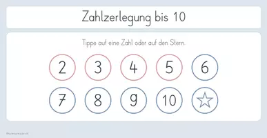 Vorschau - Fördermaterial/Inklusion - Tafelbilder Zahlzerlegung bis 10 – für die digitale Tafel - Seite 1
