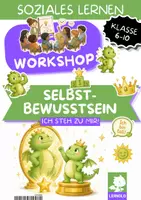 Vorschau - Stundenentwürfe - Selbstbewusstsein stärken Workshop Schule Klasse 6 7 8 9 10 | Spotlight-Effekt, Charakterstärken & Power-Pose | Unterrichtseinheit Selbstwert mit Präsentation - Deckblatt