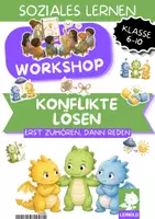 Vorschau - Stundenentwürfe - Konflikte lösen Workshop Schule Klasse 6 7 8 9 10 | Streitschlichtung, Orangen-Fall & Win-win | Unterrichtseinheit Mediation mit Präsentation - Deckblatt