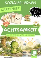 Vorschau - Bildkarten - Achtsamkeitskarten Klasse 5 6 7 | Kartenset mit 20 Sinnes-Übungen & 12 Achtsam-Momenten | Spiele Soziales Lernen für Ruhe im Klassenzimmer - Deckblatt