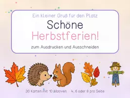 Vorschau - Bildkarten - Ferientüte Herbstferien - Gesprächsanlass & Herbstgrüße - Seite 1