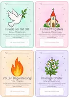 Vorschau - Bildkarten - Ferientüte Pfingstferien - Gesprächsanlass & Pfingstgrüße - Seite 1