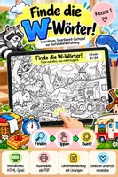 Vorschau - Arbeitsblätter - Finde die W-Wörter! Interaktives Smartboard Suchspiel! - Deckblatt