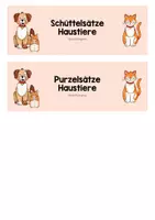 Vorschau - Arbeitsblätter - Schüttelsätze Haustiere - zweifach differenziert, 3 Lineaturen - Seite 1