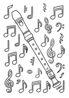 Vorschau - Arbeitsblätter - Blockflöte Noten MUSIK (Ausmalbild) - Deckblatt