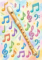 Vorschau - Arbeitsblätter - Blockflöte Noten MUSIK (Ausmalbild) - Seite 2