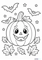 Vorschau - Mal- und Bastelvorlagen - Ruhige Schule Ausmalbilder Halloween - Seite 1
