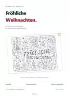 Vorschau - Mal- und Bastelvorlagen - Fröhliche Weihnachten – kooperatives Ausmalposter / Gemeinschaftsbild - Deckblatt