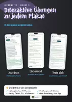 Vorschau - Poster - Lernplakate Informatik Klasse 9: Daten und Programmieren, 3 Plakate in A4 und A3 mit QR-Übungen - Seite 1