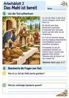 Vorschau - Arbeitsblätter - Jesus erzählt vom großen Fest | Religion Klasse 4 Arbeitsblätter | Evangelische Religionslehre | 10 Arbeitsblätter als PDF - Seite 2