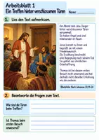 Vorschau - Arbeitsblätter - Thomas begegnet dem auferstandenen Jesus | Religion Klasse 4 Arbeitsblätter | Evangelische Religionslehre | 10 Arbeitsblätter als PDF - Seite 1